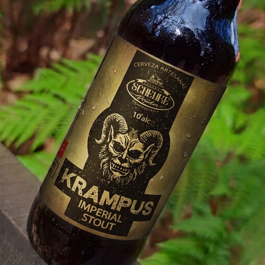 Botella de Krampus Imperial Stout, estilo Imperial Stout